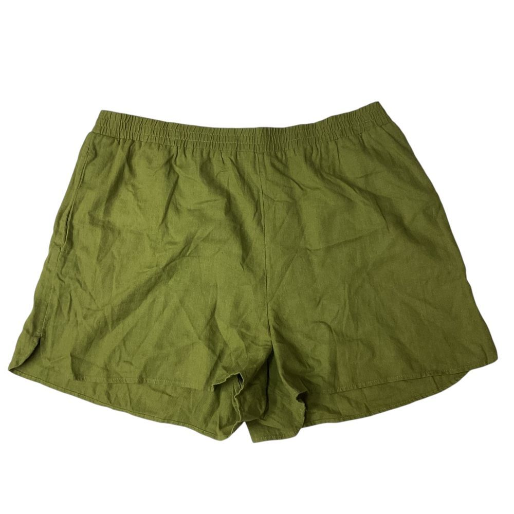 ABOUND Linen Blend Olive Green Pull On Shorts Elastic Waist Size XL Summer‎